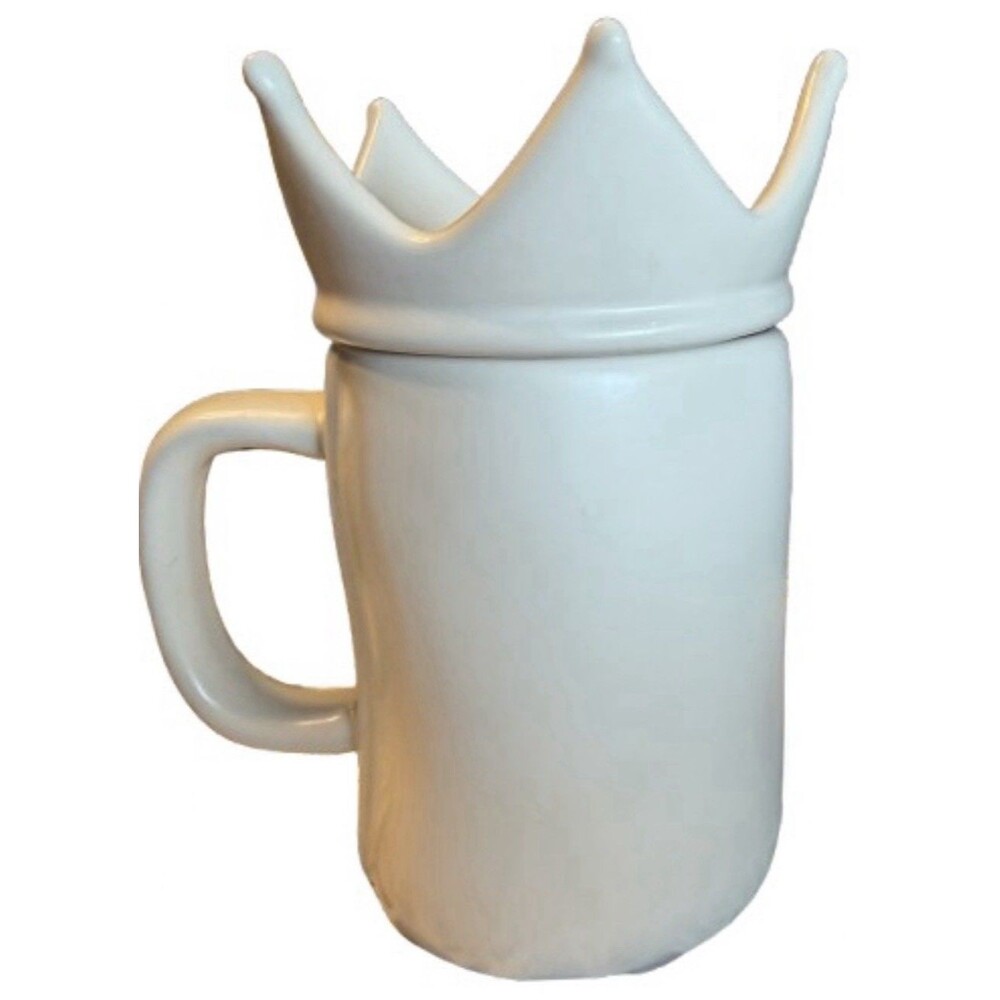 Rae Dunn QUEEN MOM Crown Mug White Ceramic Farmhouse Coffee Cup - Picture 7 of 10